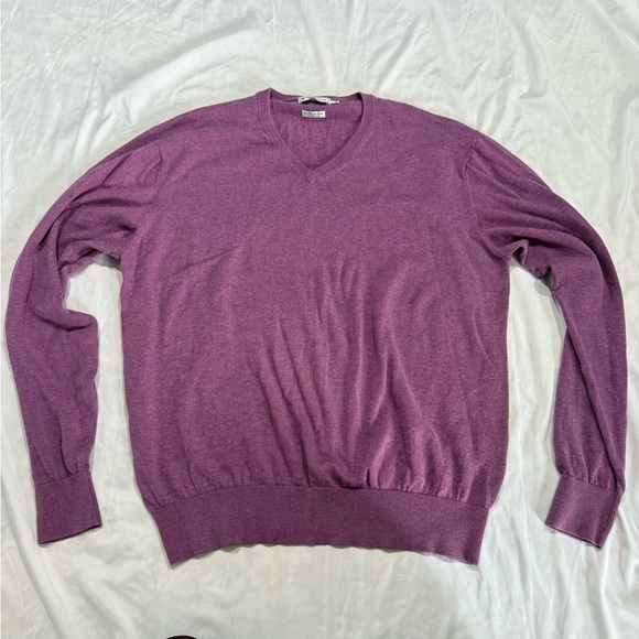 Peter Millar Other - 461 Peter Millar Men's V-Neck Sweater Cashmere Silk Purple Large